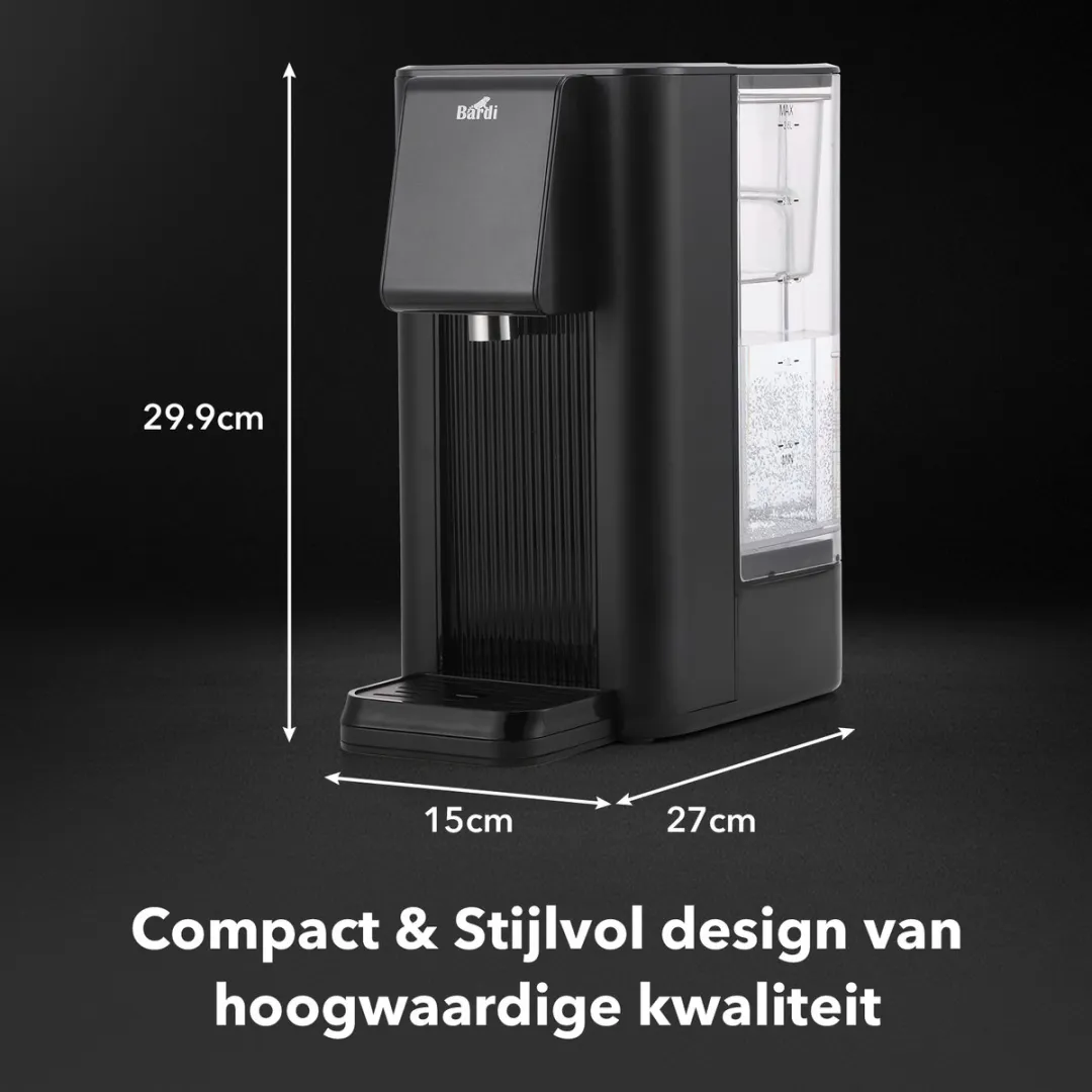 Bardi Heetwaterdispenser 2,6L - 6 Temperaturen - Touch Display - Zwart