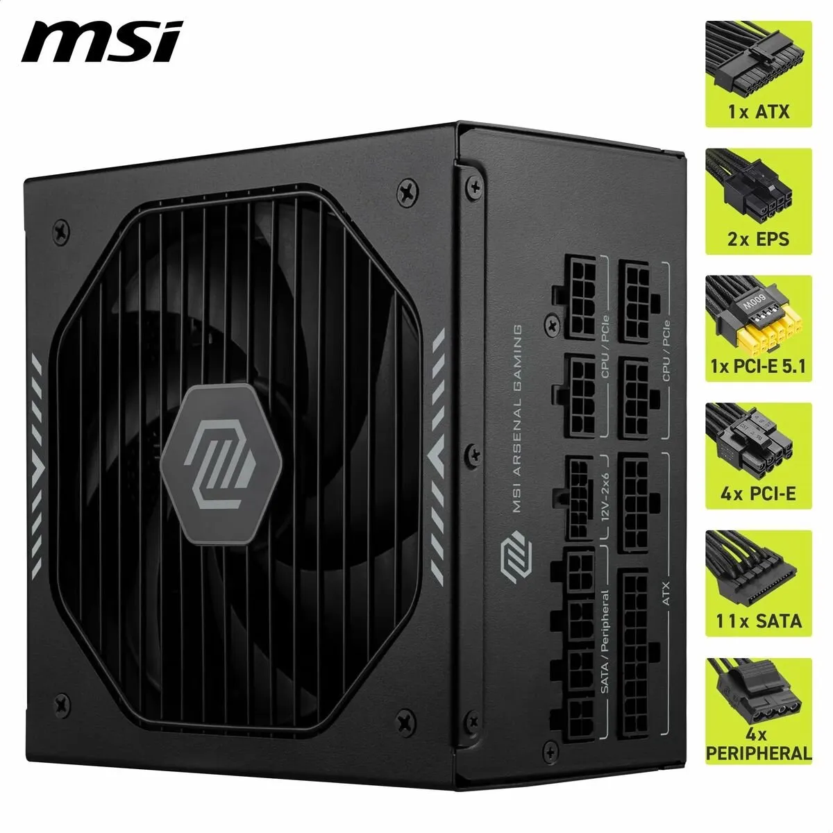 MSI 306-7ZP1B21-CE0 Voeding 1000W - 80 Plus Gold