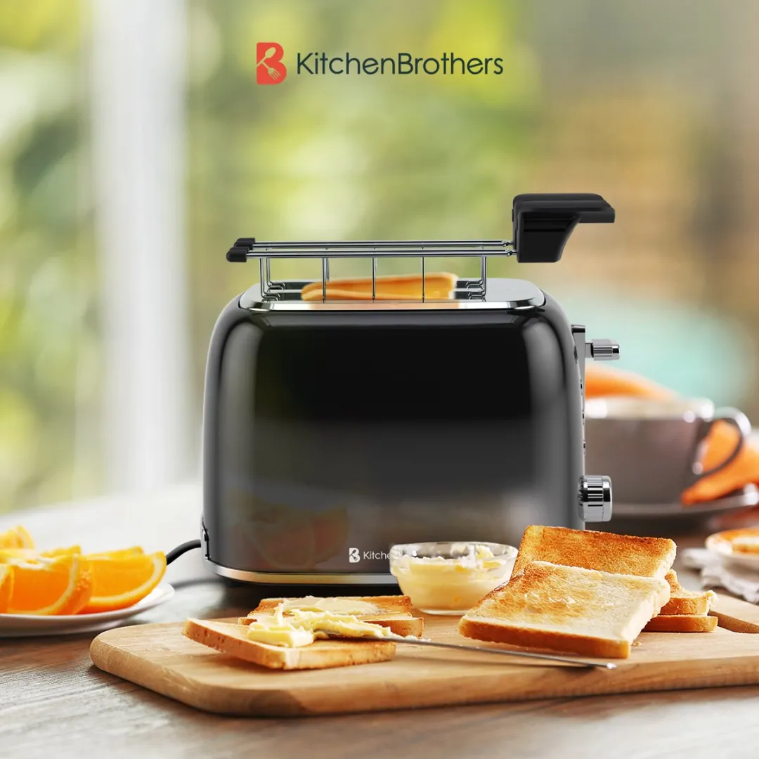 KitchenBrothers KB796 Broodrooster Tosti-ijzer 870W - 2 Stuks - Zwart