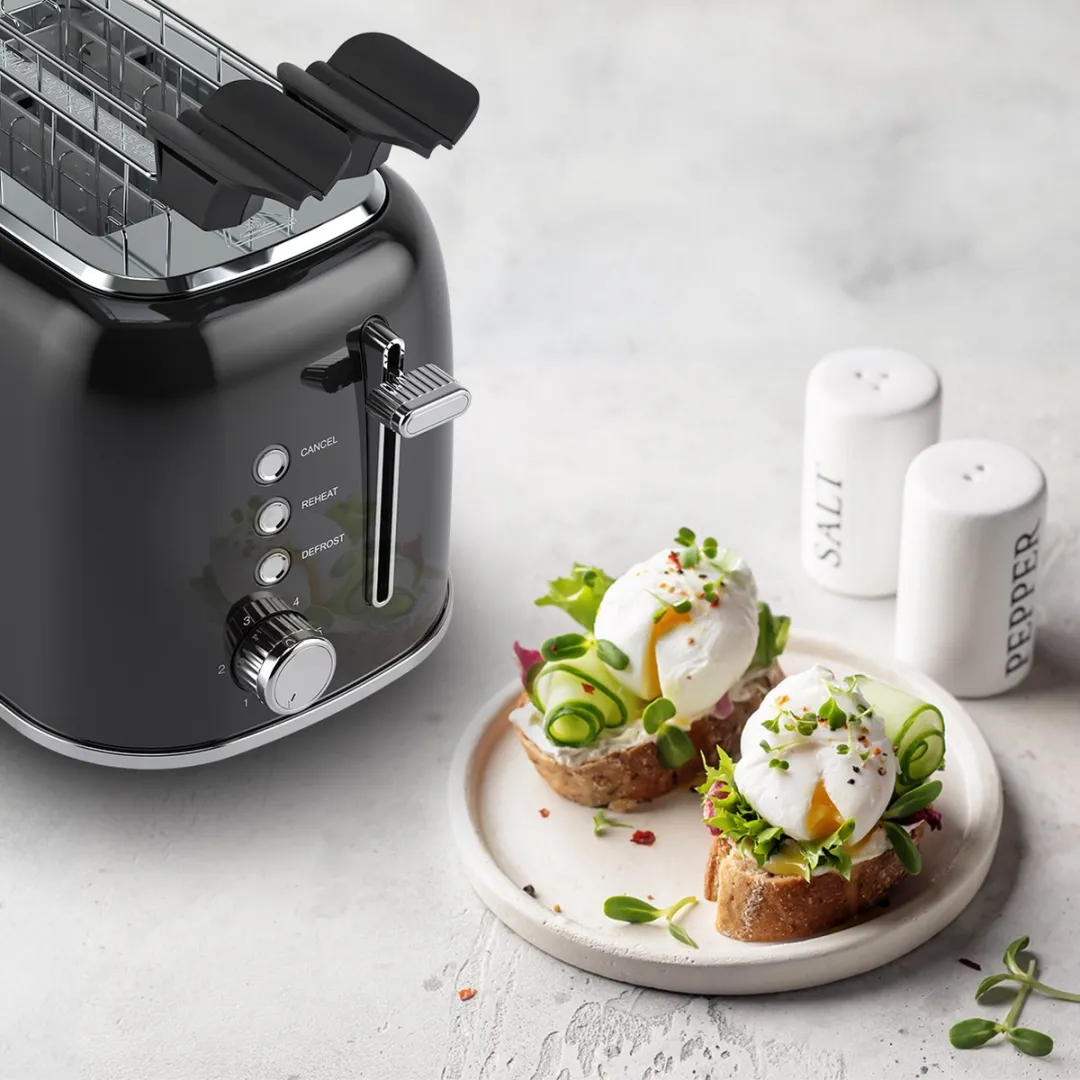KitchenBrothers KB796 Broodrooster Tosti-ijzer 870W - 2 Stuks - Zwart