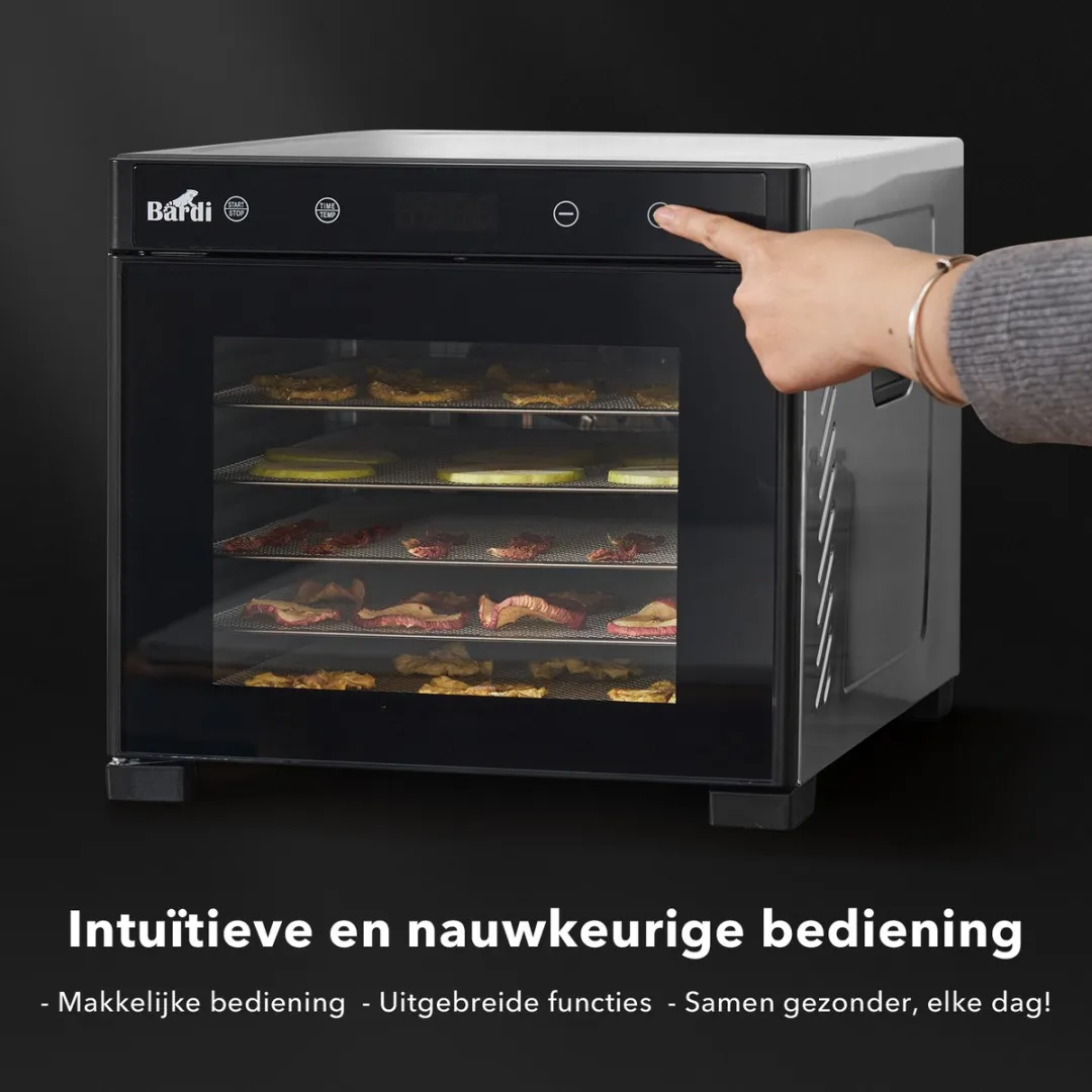 Bardi Professionele 6-Laags Voedseldroger 650W - 8 Programma's - 10 Bakjes
