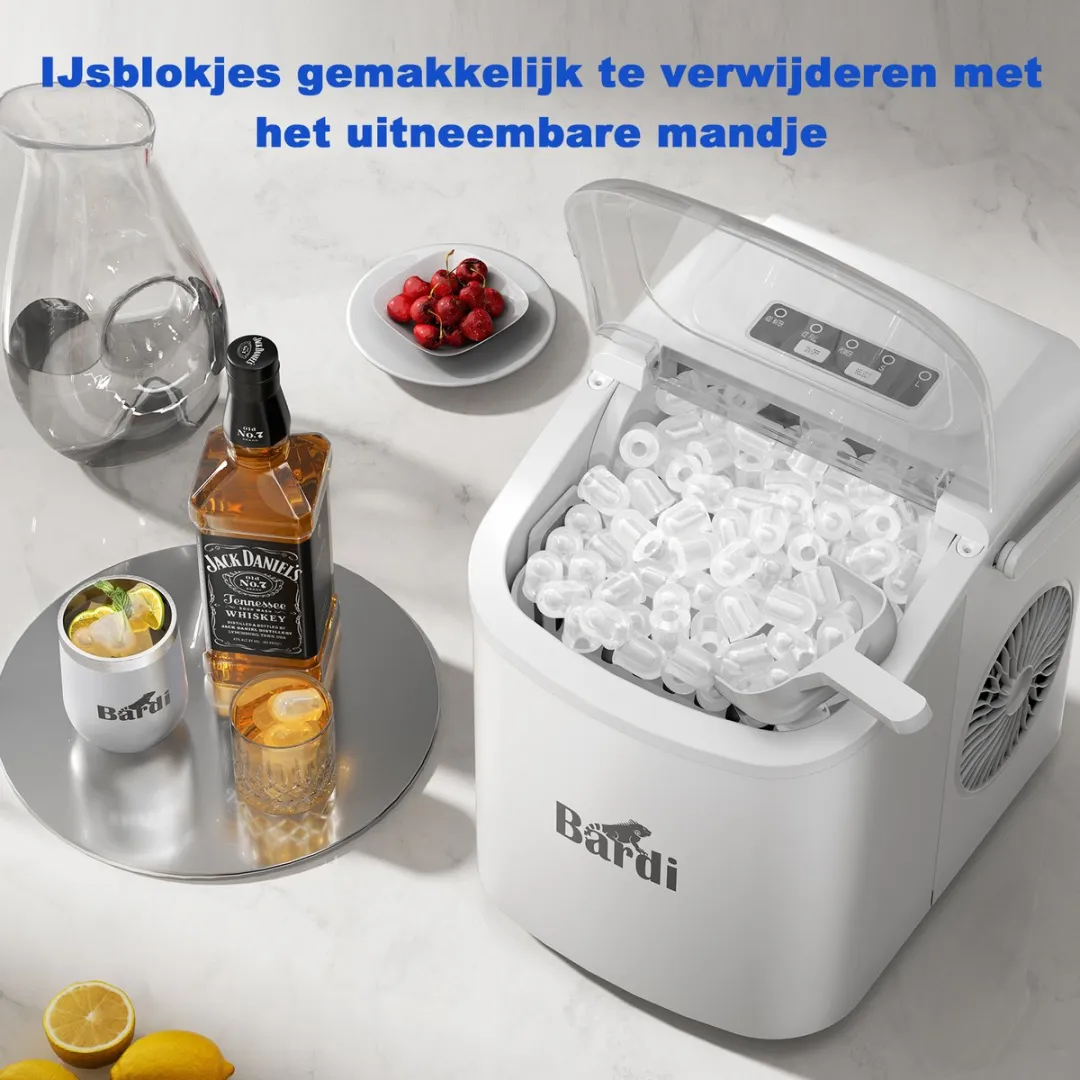 Bardi Deluxe IJsblokjesmachine - 100W - 1,2L - Wit - Leo