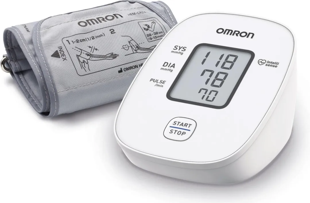 OMRON X2 Basic Bloeddrukmeter Bovenarm - Aanbevolen door Hartstichting - Blood Pressure Monitor met Hartslagmeter – Onregelmatige Hartslag - Klinisch Gevalideerd - 22 tot 32 cm Manchet – 5 jaar Garantie