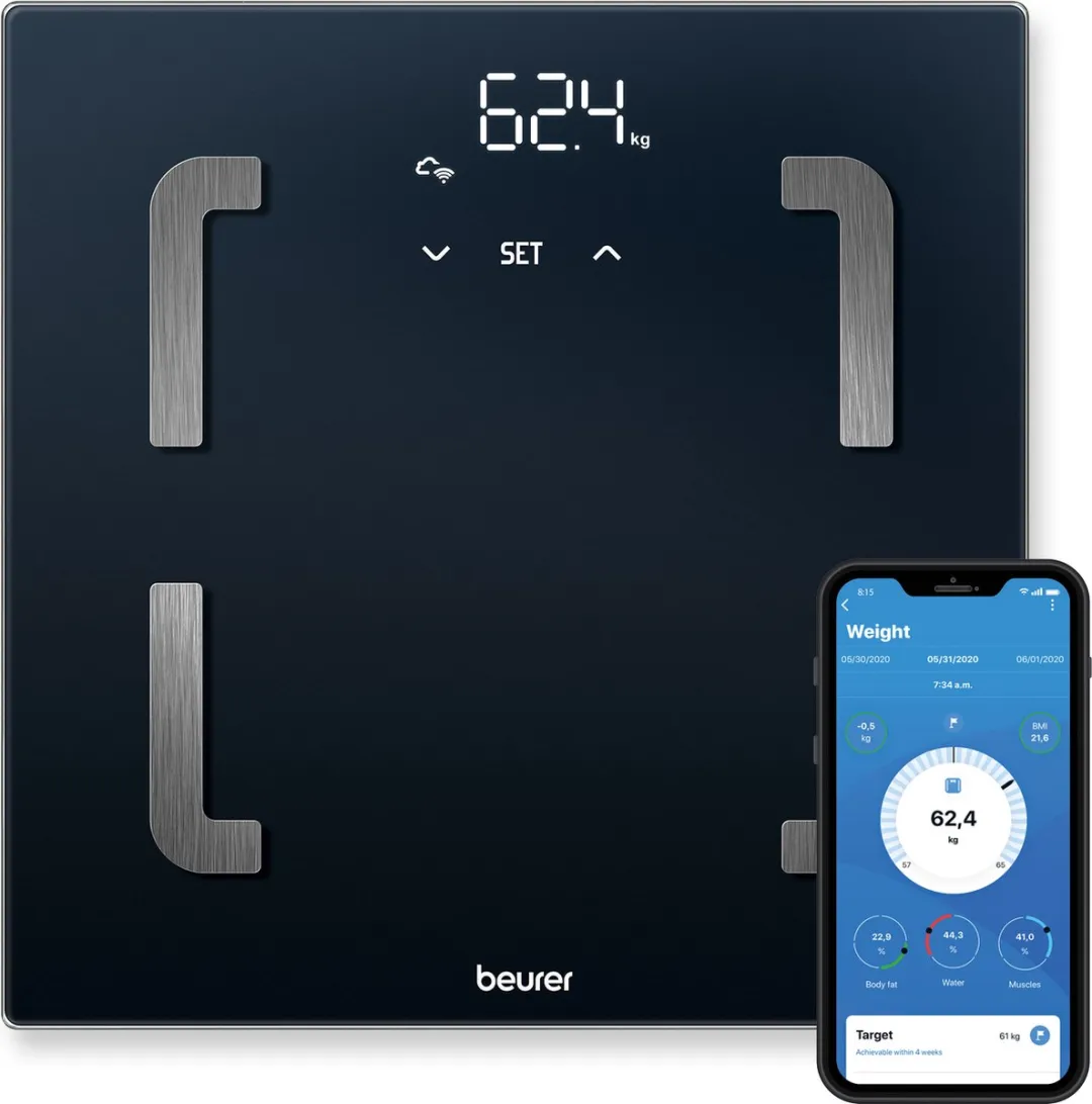 Beurer BF 880 WIFI Personenweegschaal - Lichaamsanalyse - 180kg - 8 Gebruikers - Zwart