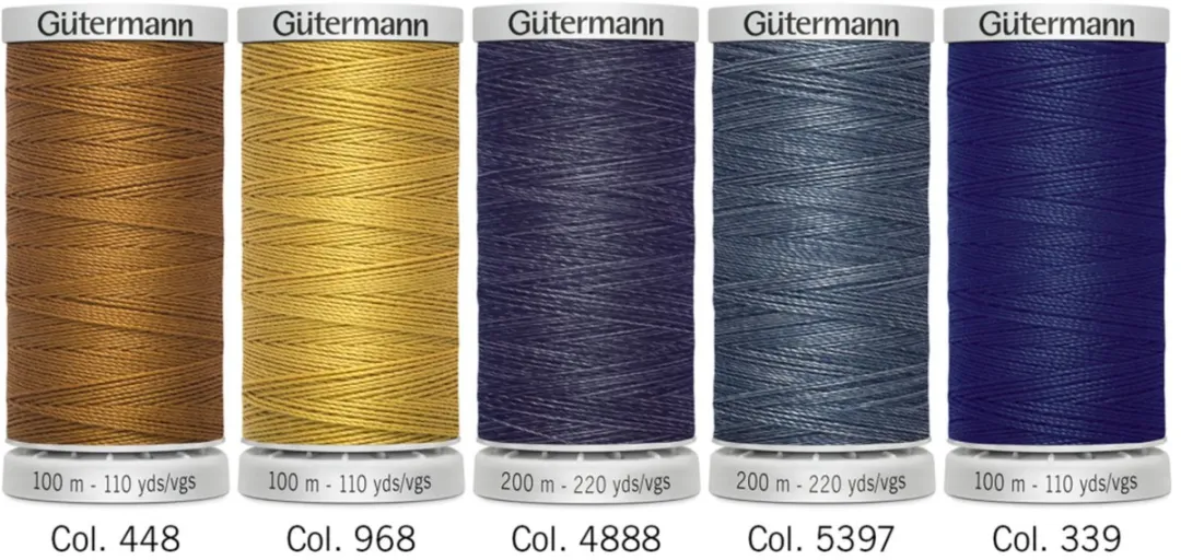 Gutermann Jeans Naaigarenset - 5 Spoelen - Verschillende Kleuren