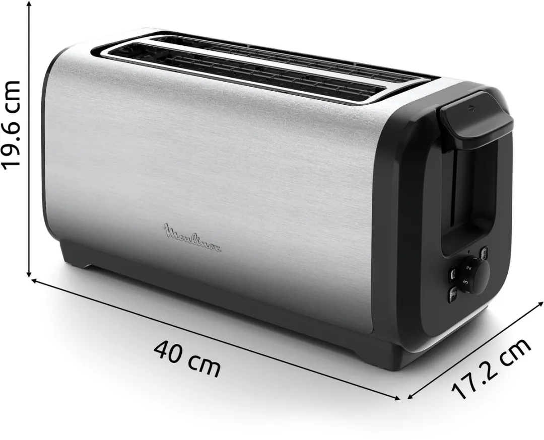 Moulinex Subito LS5S4DE0 – Broodrooster - 2 lange sleuven – 7 bruiningsstanden – Ontdooifunctie