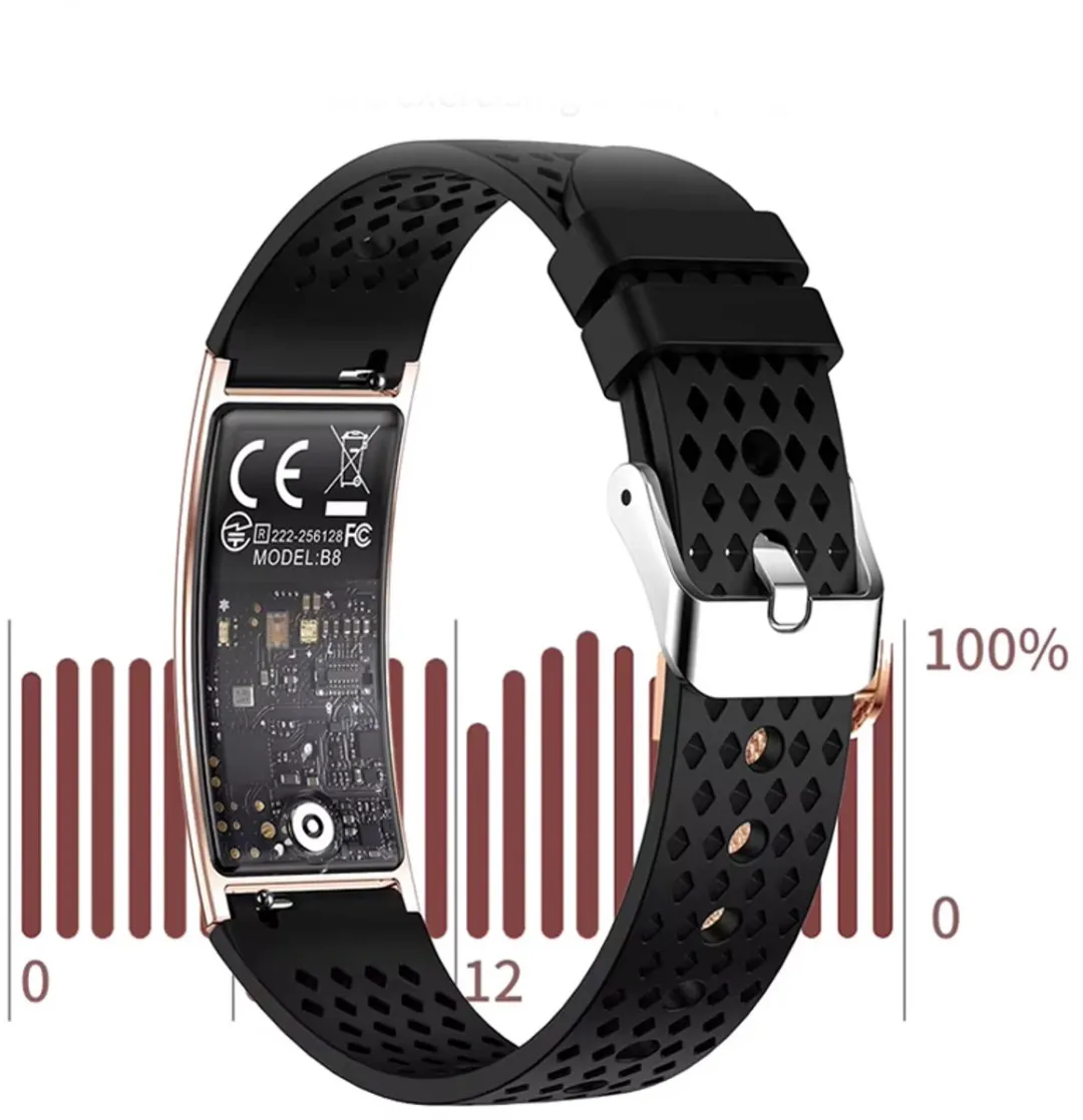 RedParrot Ultradun Slimme Armband - Hartslag & Slaapmeter - Zwart