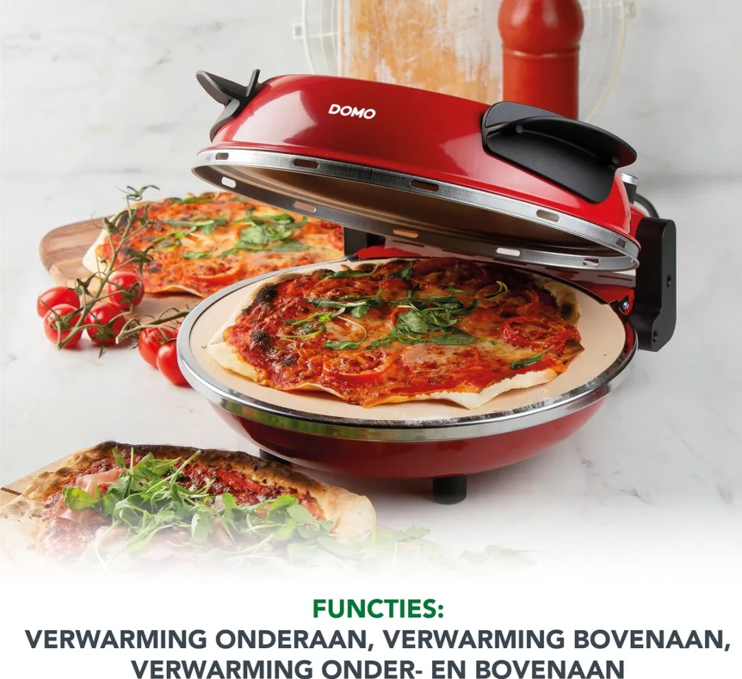 Domo DO9284PZ Pizzamaker - 1200W - 32cm - Rood