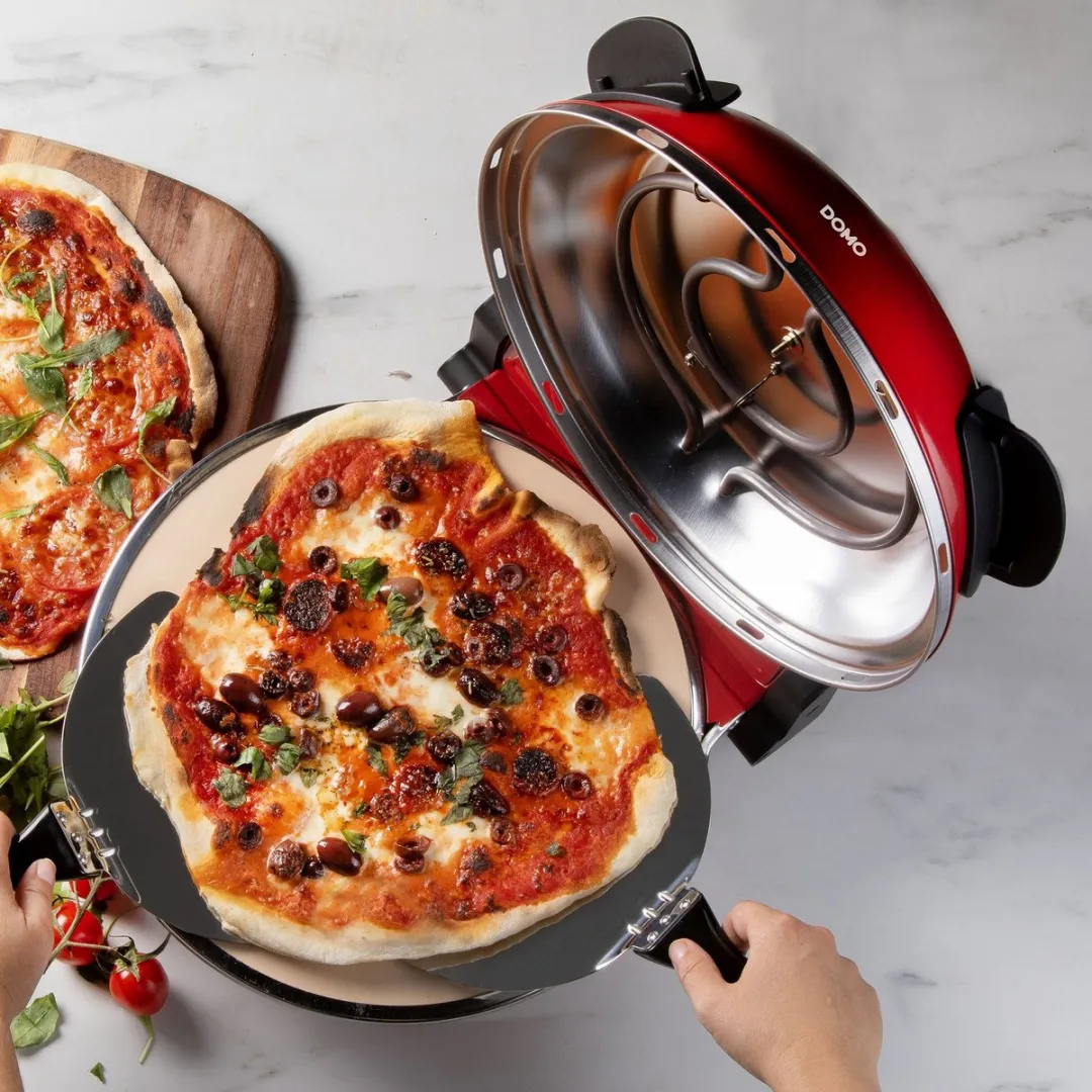 Domo DO9284PZ Pizzamaker - 1200W - 32cm - Rood