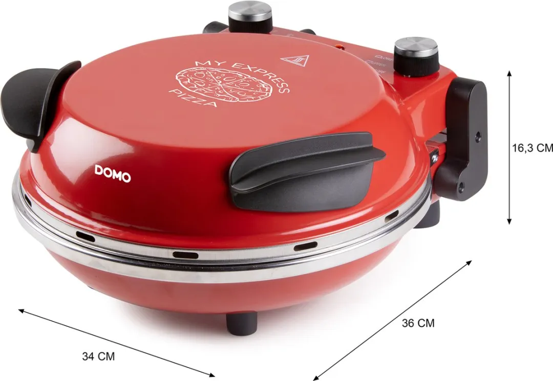 Domo DO9284PZ Pizzamaker - 1200W - 32cm - Rood