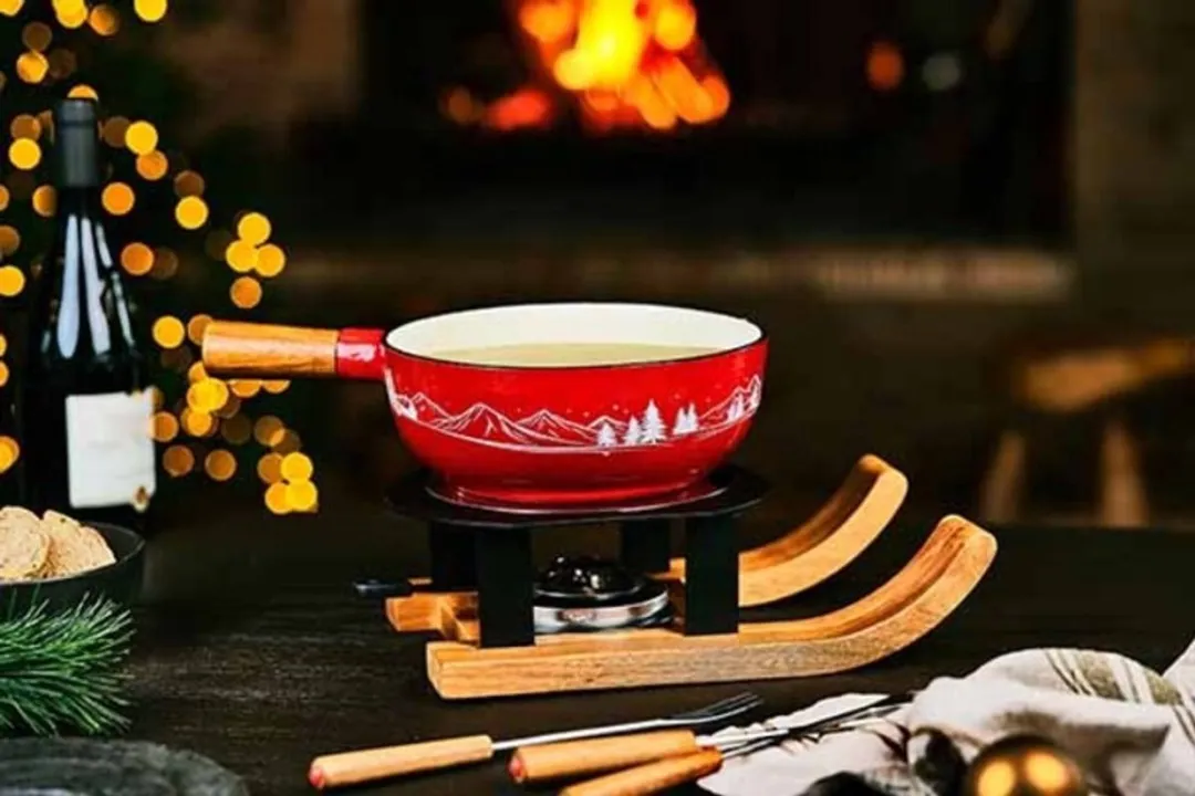 Cosy&Trendy Aspen Fonduepan Rood 22cm - 6 Vorkjes