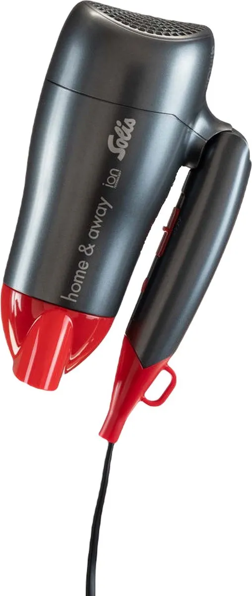 Solis Home & Away 3791 Föhn - 1800W - Antraciet/Rood