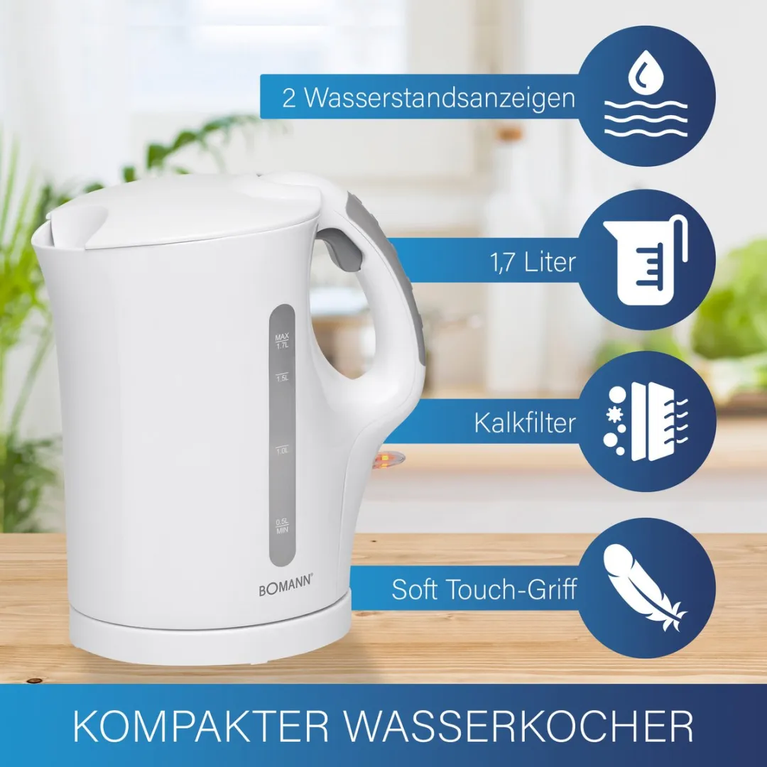 Bomann WK 5011 CB Waterkoker 1.7L - Wit