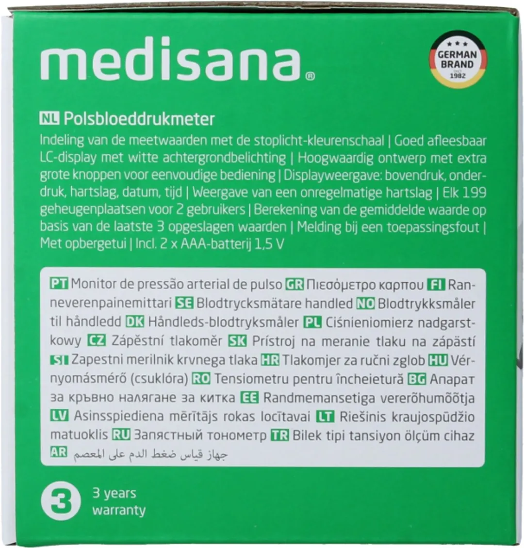 Medisana BW 345 Polsbloeddrukmeter - 2x AAA