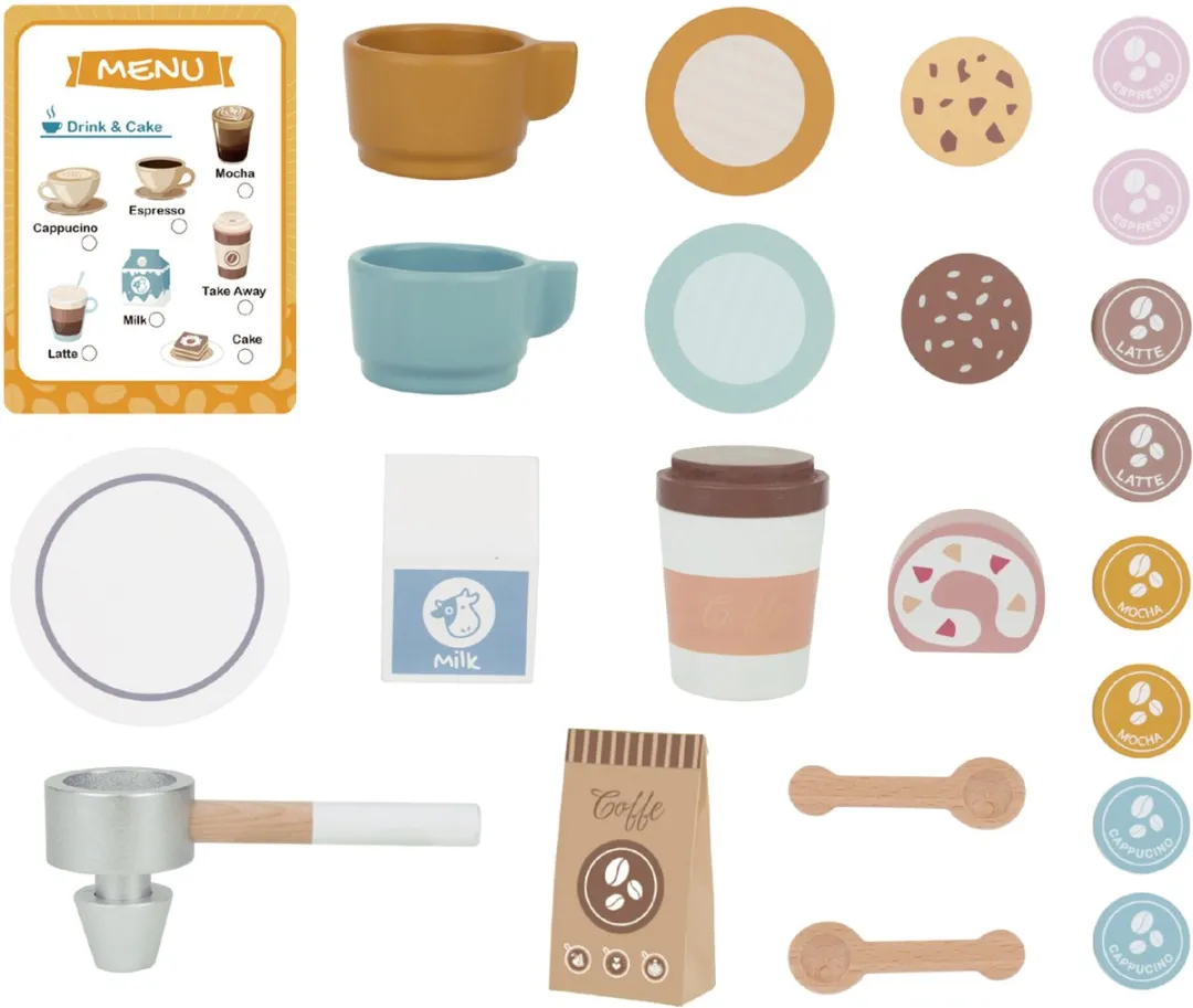 Tooky Toy Houten Koffiezetapparaat Multicolor