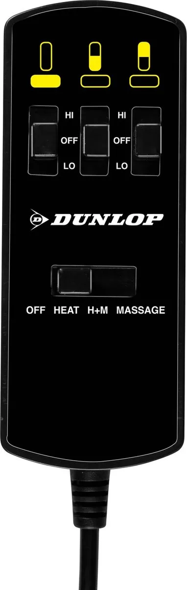 Dunlop Massagestoel Auto Verwarmd - 108x48cm - 4 Motor - 7 Warmtestanden - Zwart