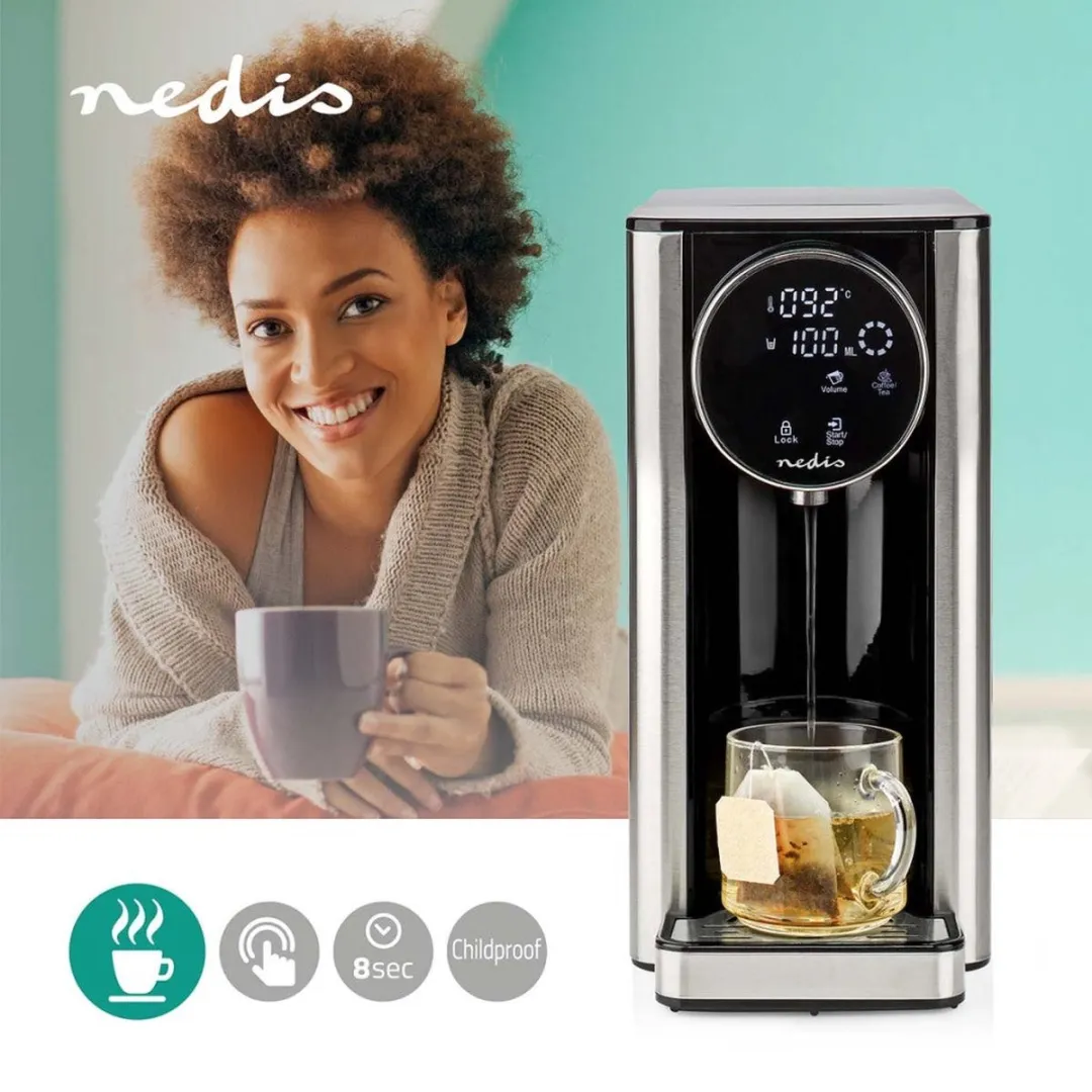 Nedis KAWD310FBK Heetwaterdispenser 2600W - 2.7L - Aluminium/Zwart