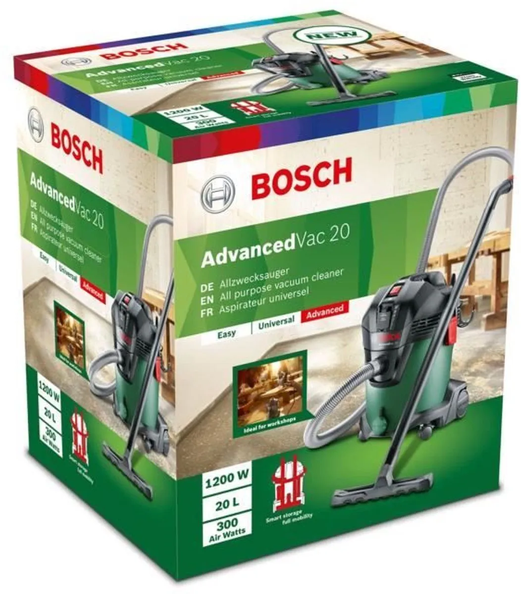 Bosch AdvancedVac 20 Water- en Stofzuiger 300 Airwatts