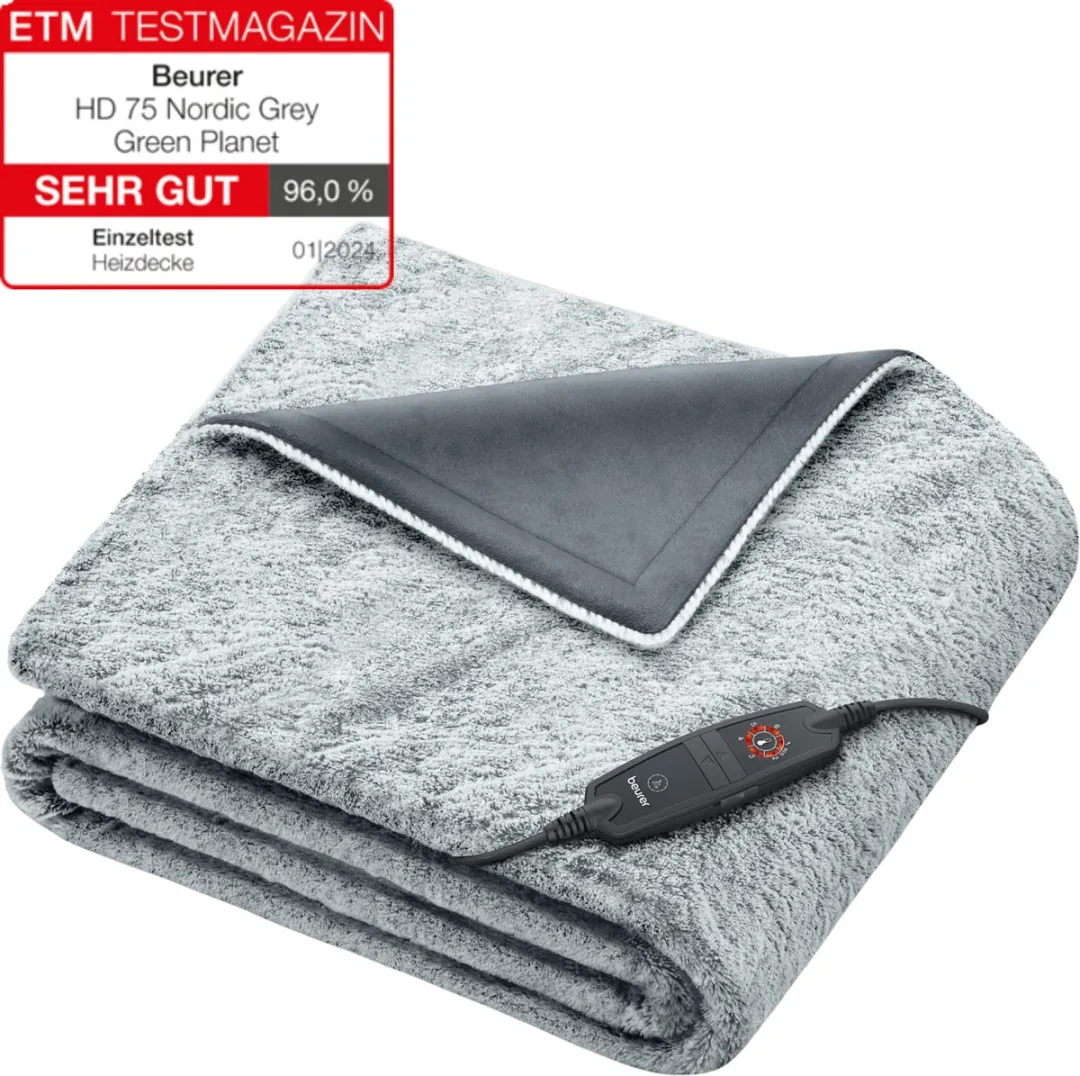 Beurer HD 75 Cosy Warmtedeken 100W - 180x130cm - Grijs