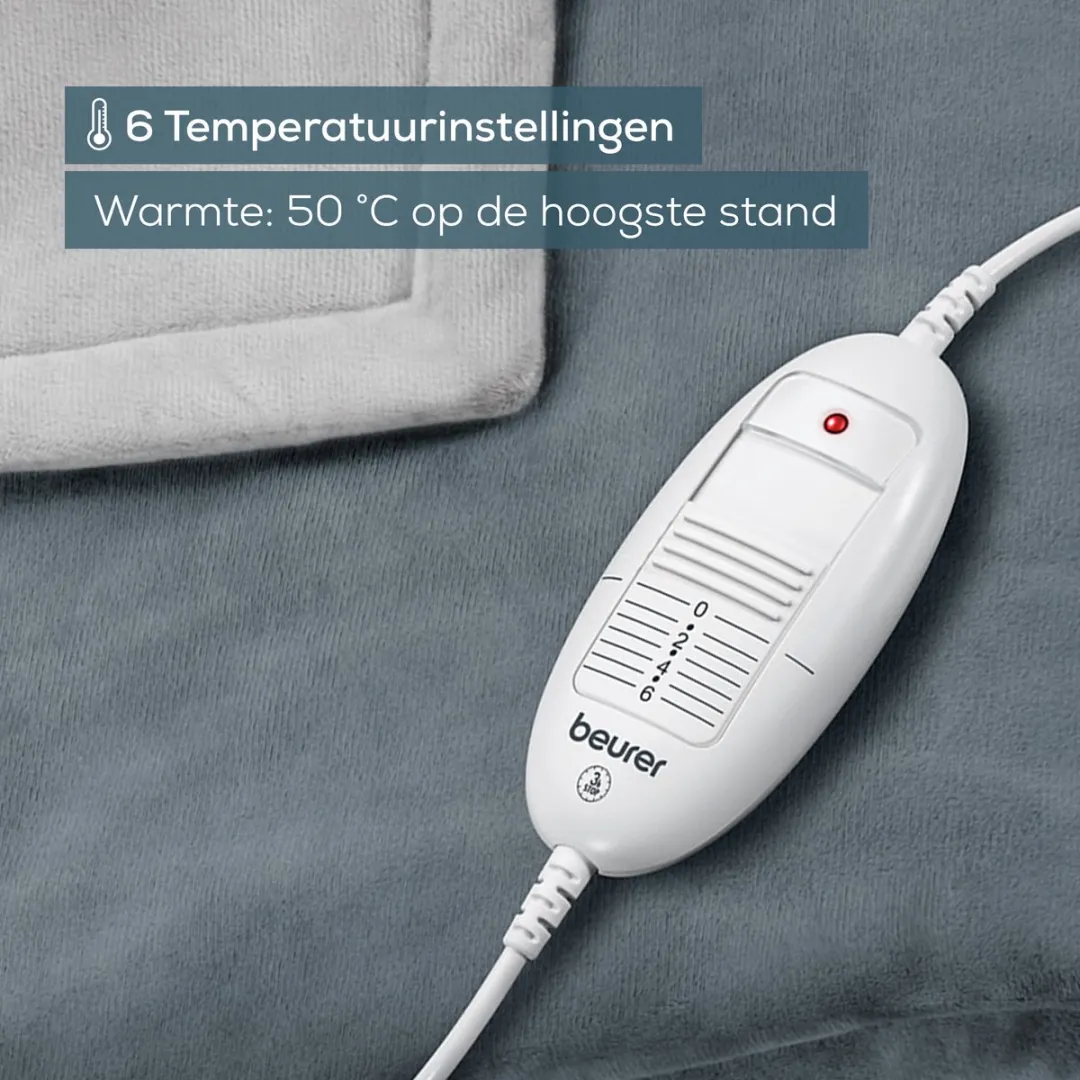 Beurer HD 75 Cosy Warmtedeken 100W - 180x130cm - Grijs