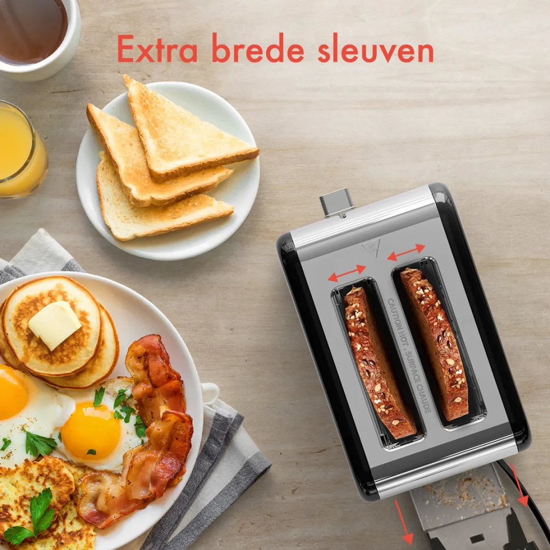 KitchenBrothers KB4006 Broodrooster 815W - 2 Sneden - Zwart