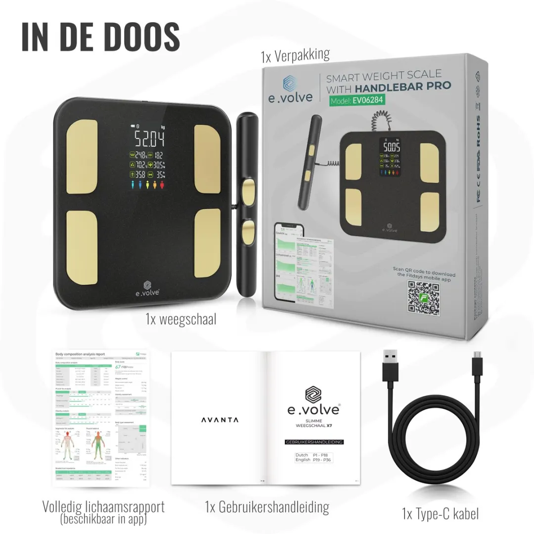 e.volve Personenweegschaal Digitaal - 180kg - 24 Personen - afbeelding 6 van 6