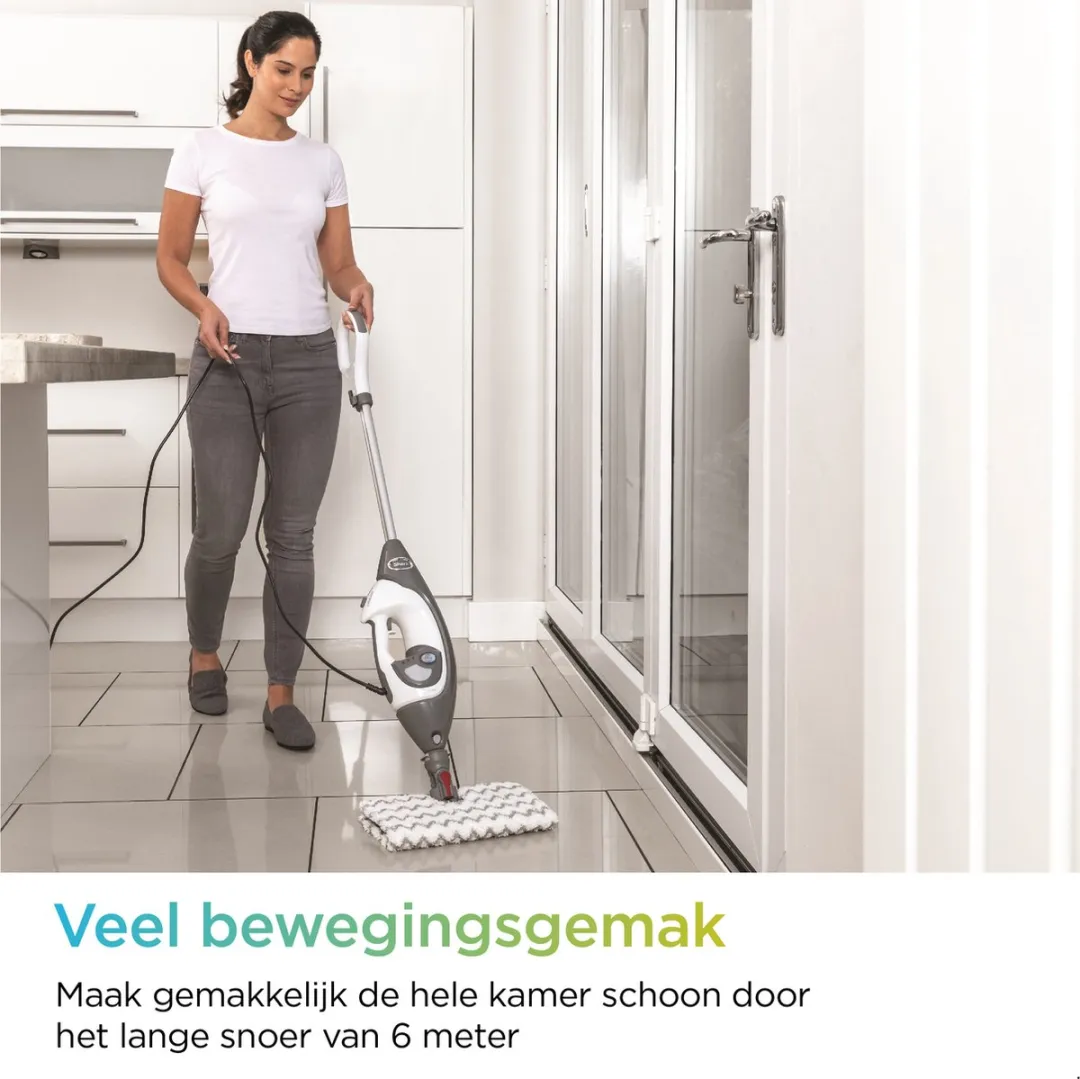 Shark S6005EU 2-in-1 Vloerreiniger met Handstoomreiniger - Stoomreiniger met Steam Blaster – 3 Stoominstellingen - Geschikt voor alle Harde Vloeren - Klik n’ Flip Technologie - Inclusief 6 Opzetstukken