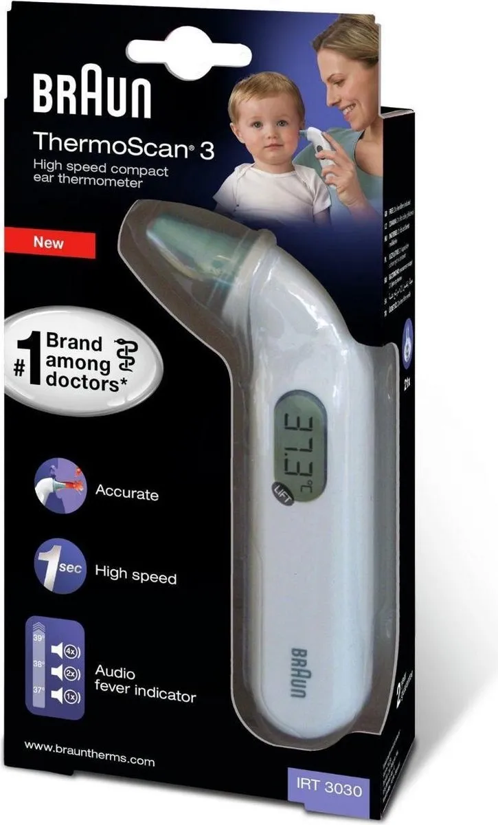 Braun ThermoScan 3 IRT3030 Oorthermometer - Wit