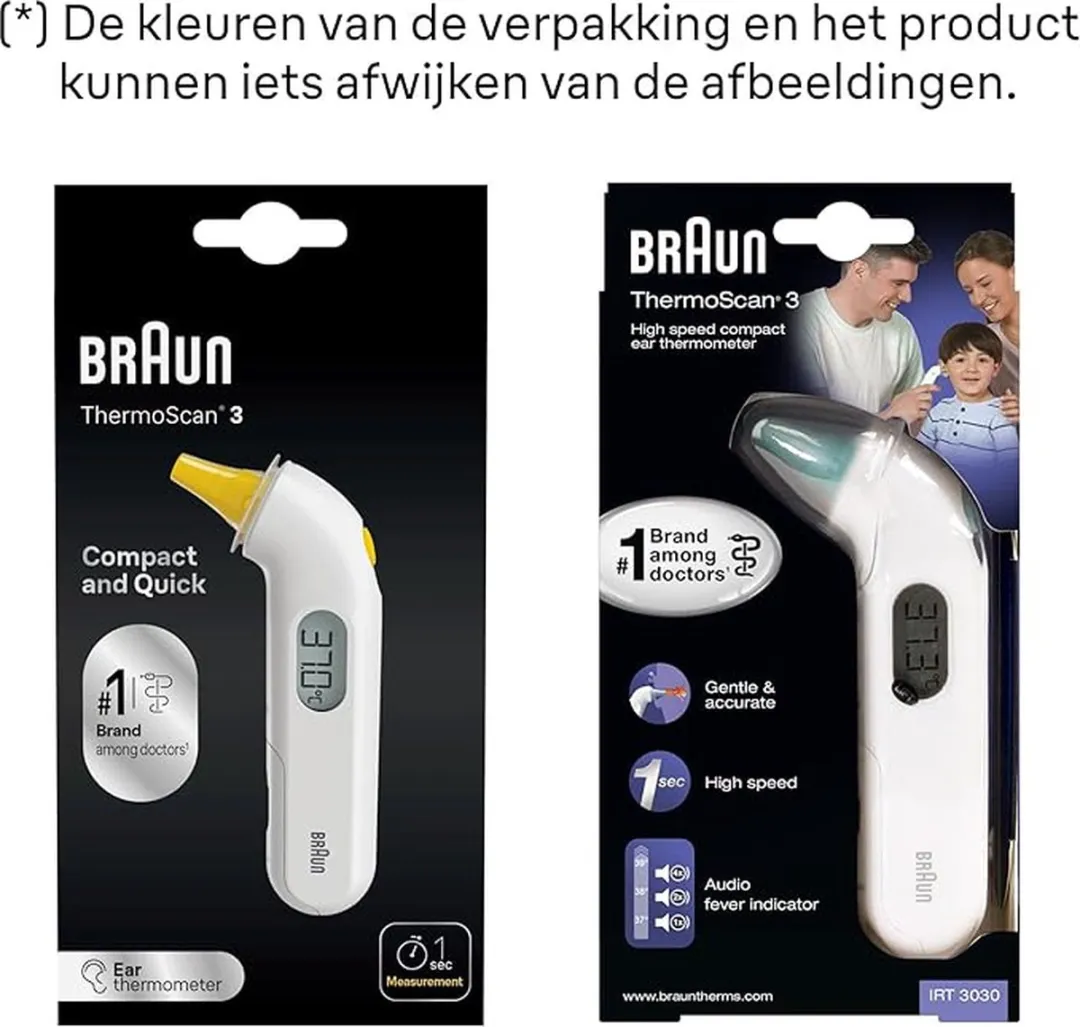 Braun ThermoScan 3 IRT3030 Oorthermometer - Wit