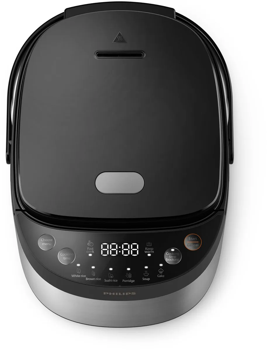 Philips 3000-serie Minirijstkoker HD3093/80 - 0.85L - 8 Programma's - Zwart/Zilver