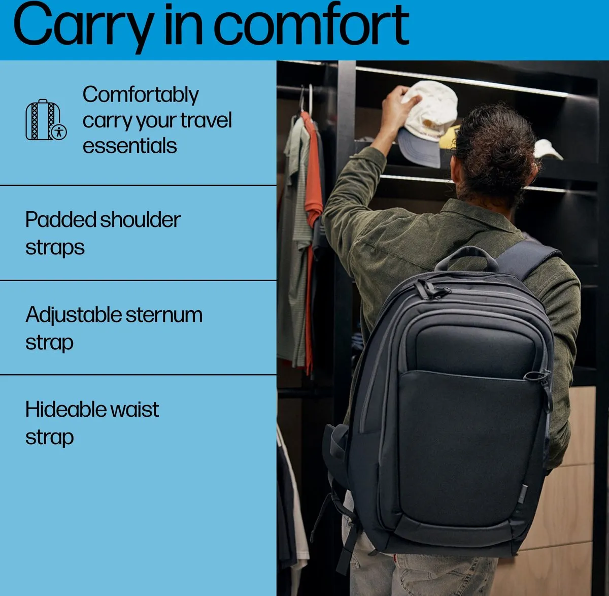 HP Travel Plus 30L Rugzak 17 inch - A2CE0AA - Zwart