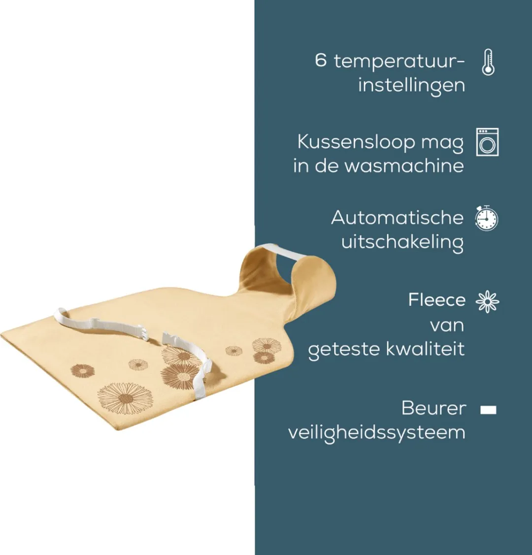 Beurer HK 58 Cosy Warmtekussen – Elektrisch Warmtekussen voor Rug en Nek – 6 Warmtestanden – Ergonomische Pasvorm met Buikriem en Klittenbandsluiting – Snelle Opwarming – Zachte Fleece – Machinewasbaar – 5 Jaar Garantie: exclusief bij Bol.com