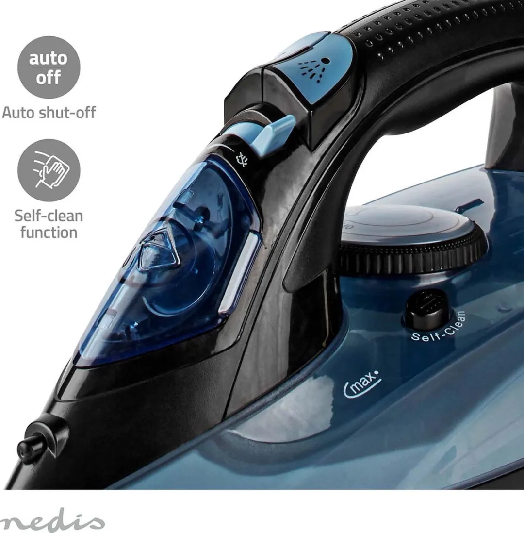 Nedis IRONSS1000 Stoomstrijkijzer - 2600W - Blauw