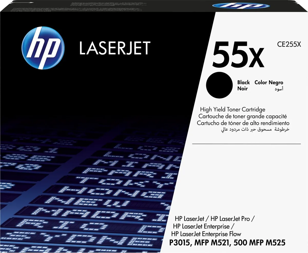 HP 55X Tonercartridge - 12500 Pagina's - Zwart
