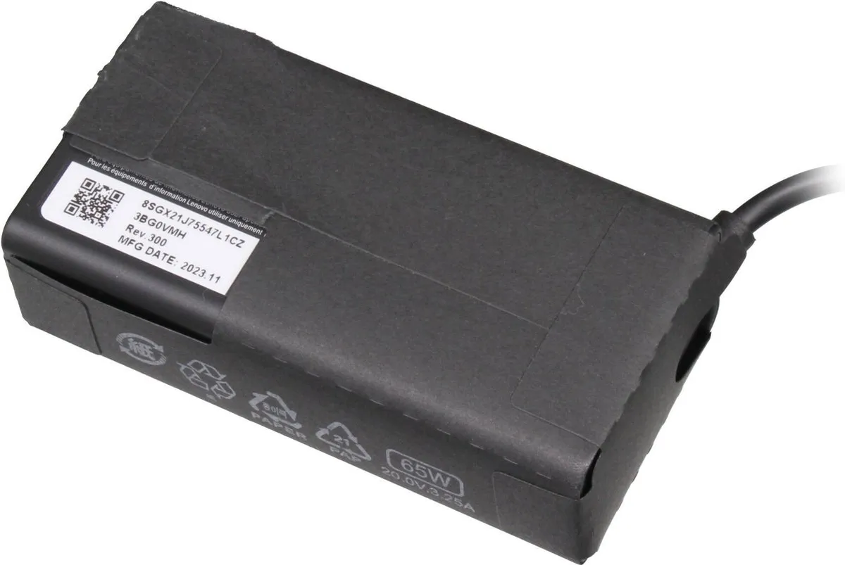 Lenovo 02DL155 USB-C Oplader 65W - Zwart