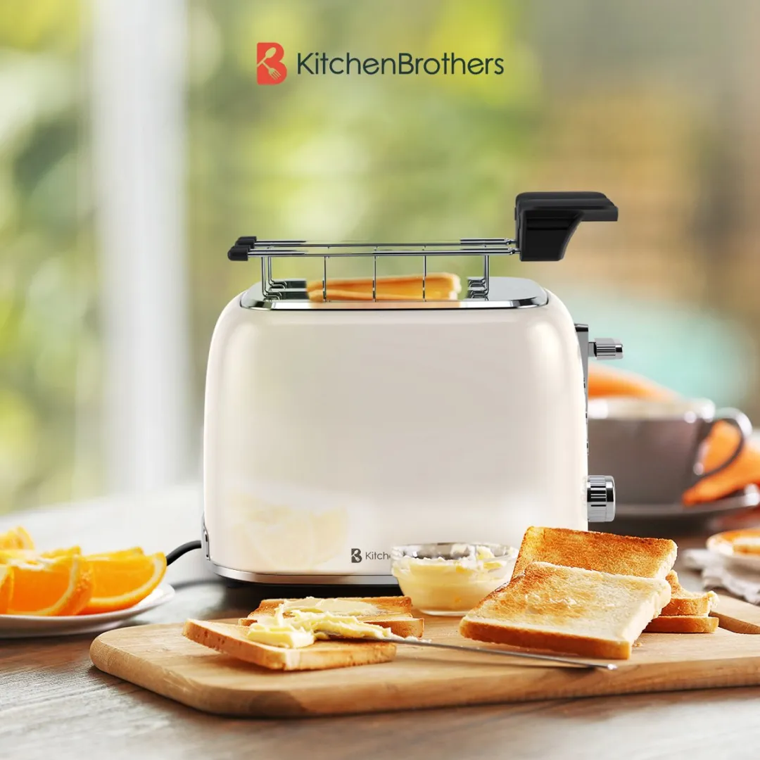 KitchenBrothers KB797 Broodrooster - 2 Tosti's - 870W - Beige