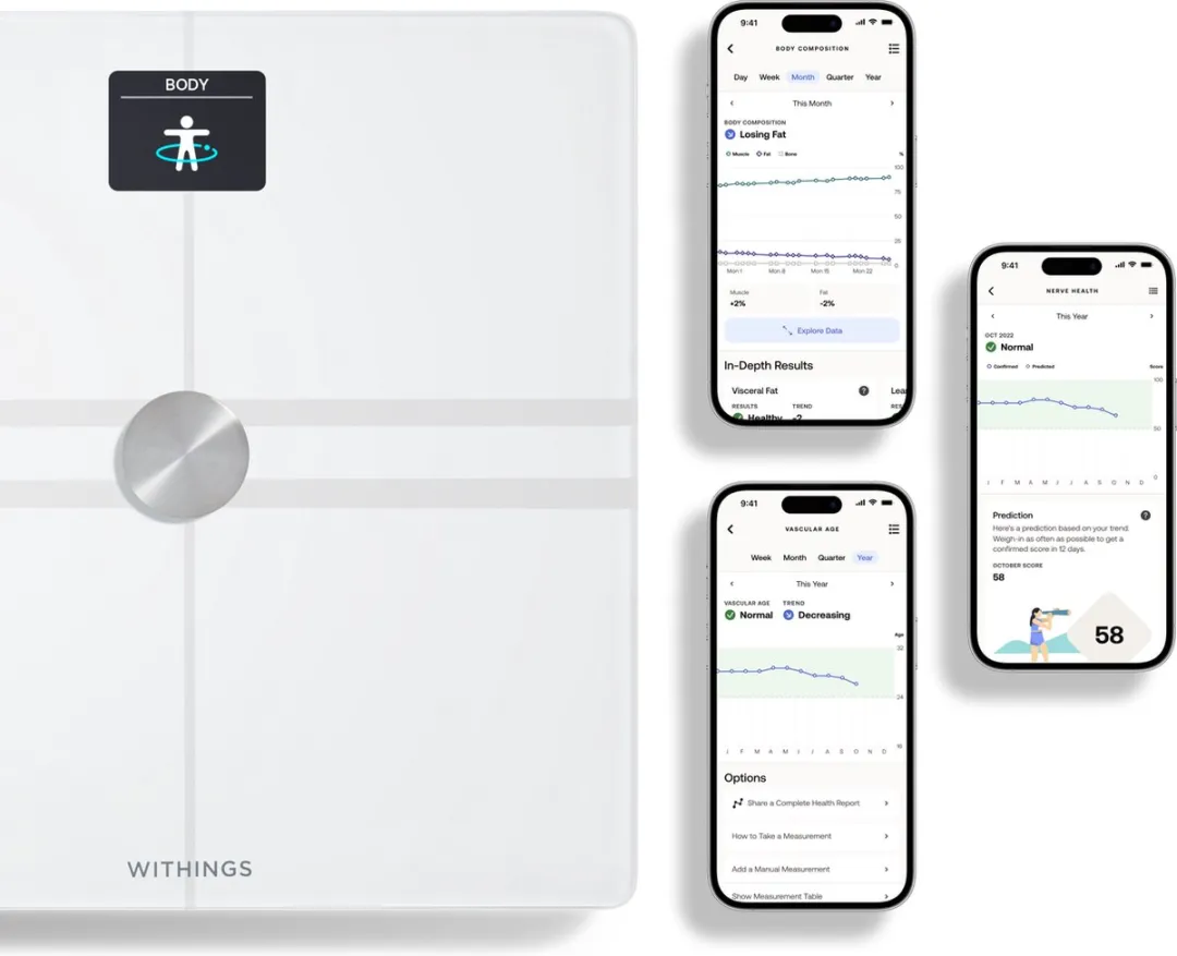 Withings Body Comp WBS12-White-All-Inter Slimme Weegschaal - Wit