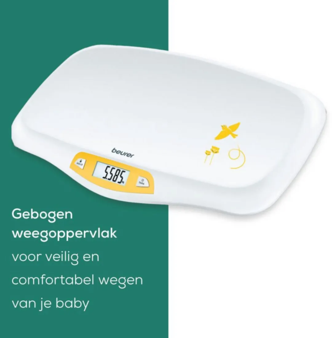 Beurer BY 80 Babyweegschaal - 20 kg - 5 g - Wit/Geel