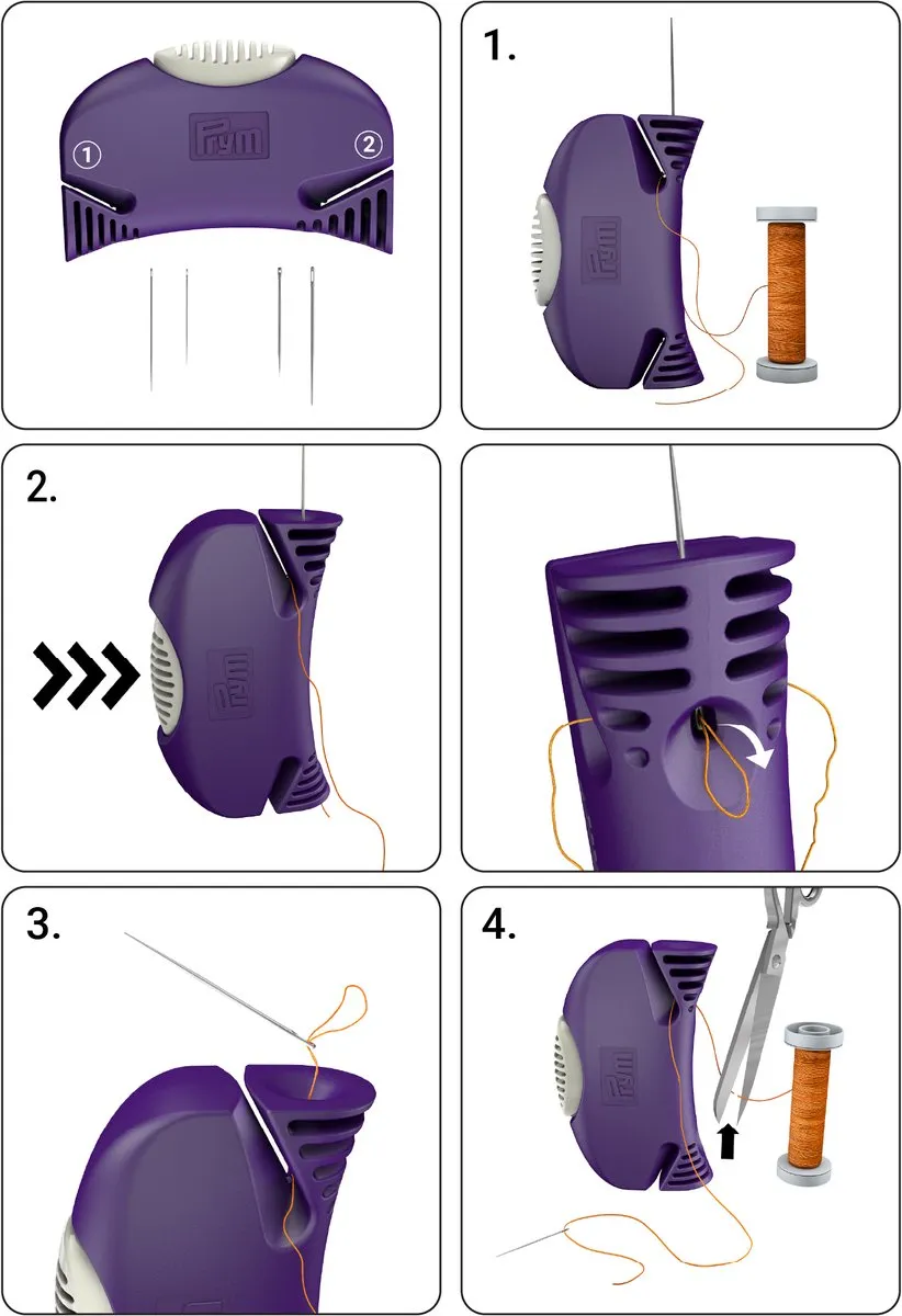 Prym Draaddoorsteker Ergonomics Machinenaalden 611743 - Paars/Albastwit