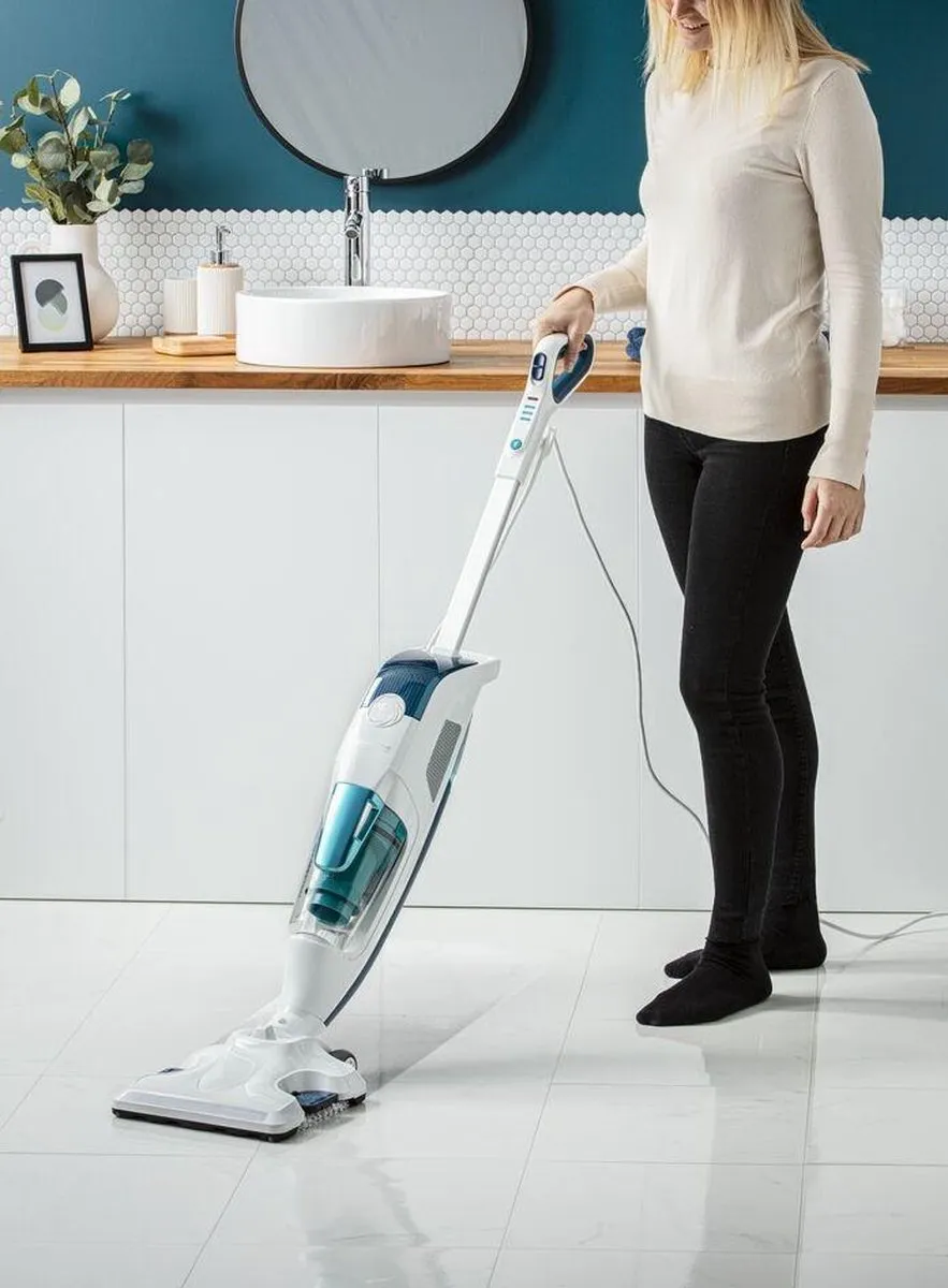 Rowenta Clean & Steam Revolution RY7757 Stofzuiger Stoomreiniger 1500W - Wit/Blauw