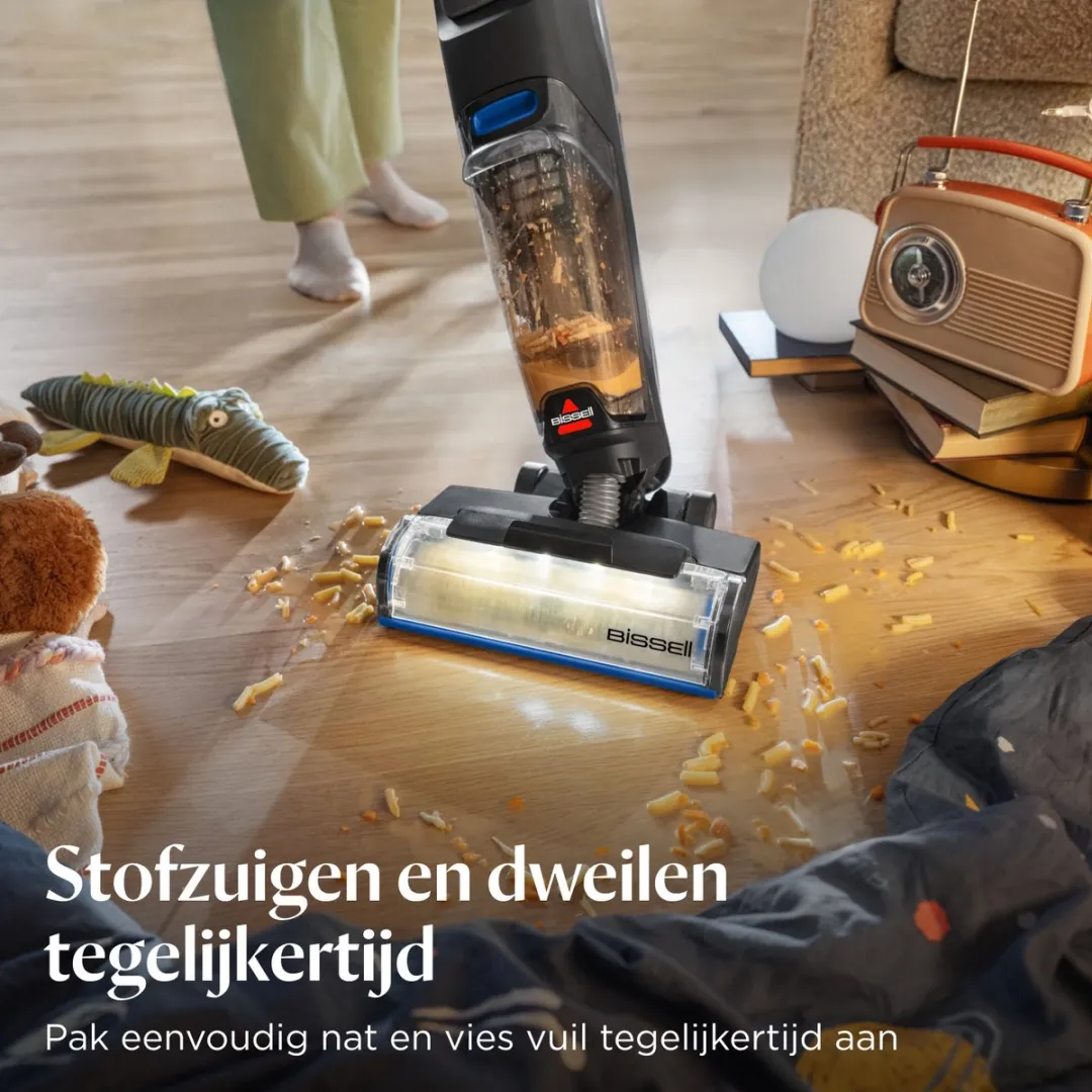 BISSELL CrossWave OmniFind 4007N Draadloze Stofzuiger/Dweil - 2-in-1 - Zwart/Grijs