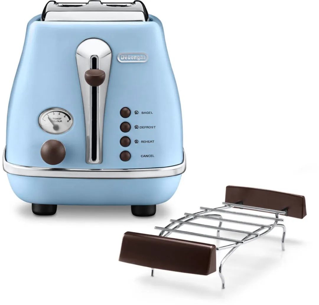 De'Longhi Icona Vintage CTOV2103.AZ Broodrooster - 2 Sneden 900W - Azuurblauw