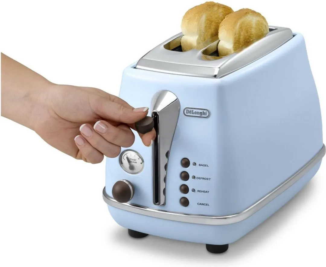 De'Longhi Icona Vintage CTOV2103.AZ Broodrooster - 2 Sneden 900W - Azuurblauw