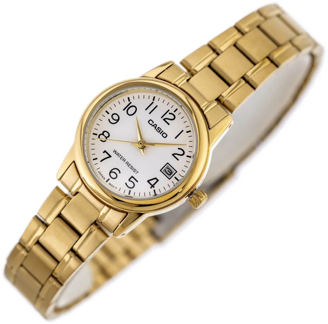 Casio LTP-V002G-7B2UDF Dameshorloge - Witte wijzerplaat - Goudstalen band - afbeelding 4 van 6