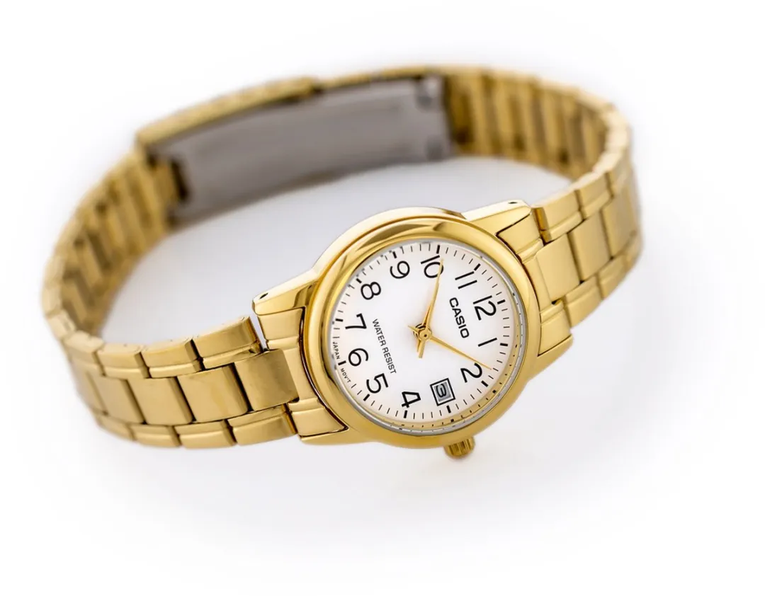 Casio LTP-V002G-7B2UDF Dameshorloge - Witte wijzerplaat - Goudstalen band - afbeelding 5 van 6
