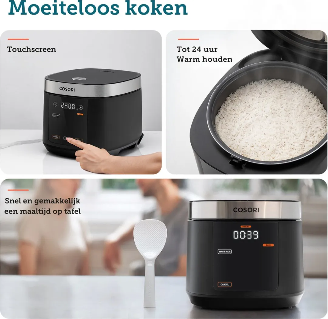 Cosori CRC-R501-KEU Rijst/Multicooker 5L - 8 Programma's - Zwart - afbeelding 6 van 6