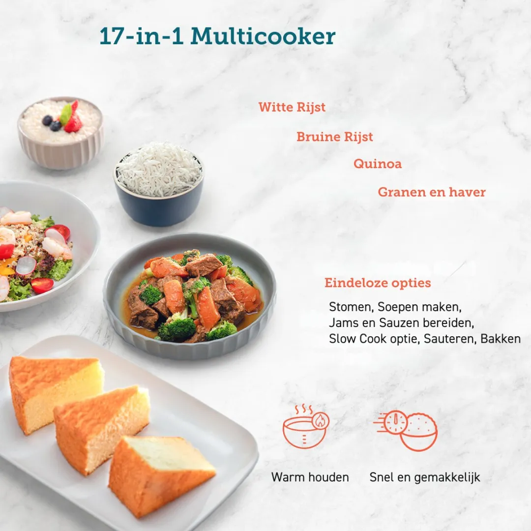 Cosori CRC-R501-KEU Rijst/Multicooker 5L - 8 Programma's - Zwart