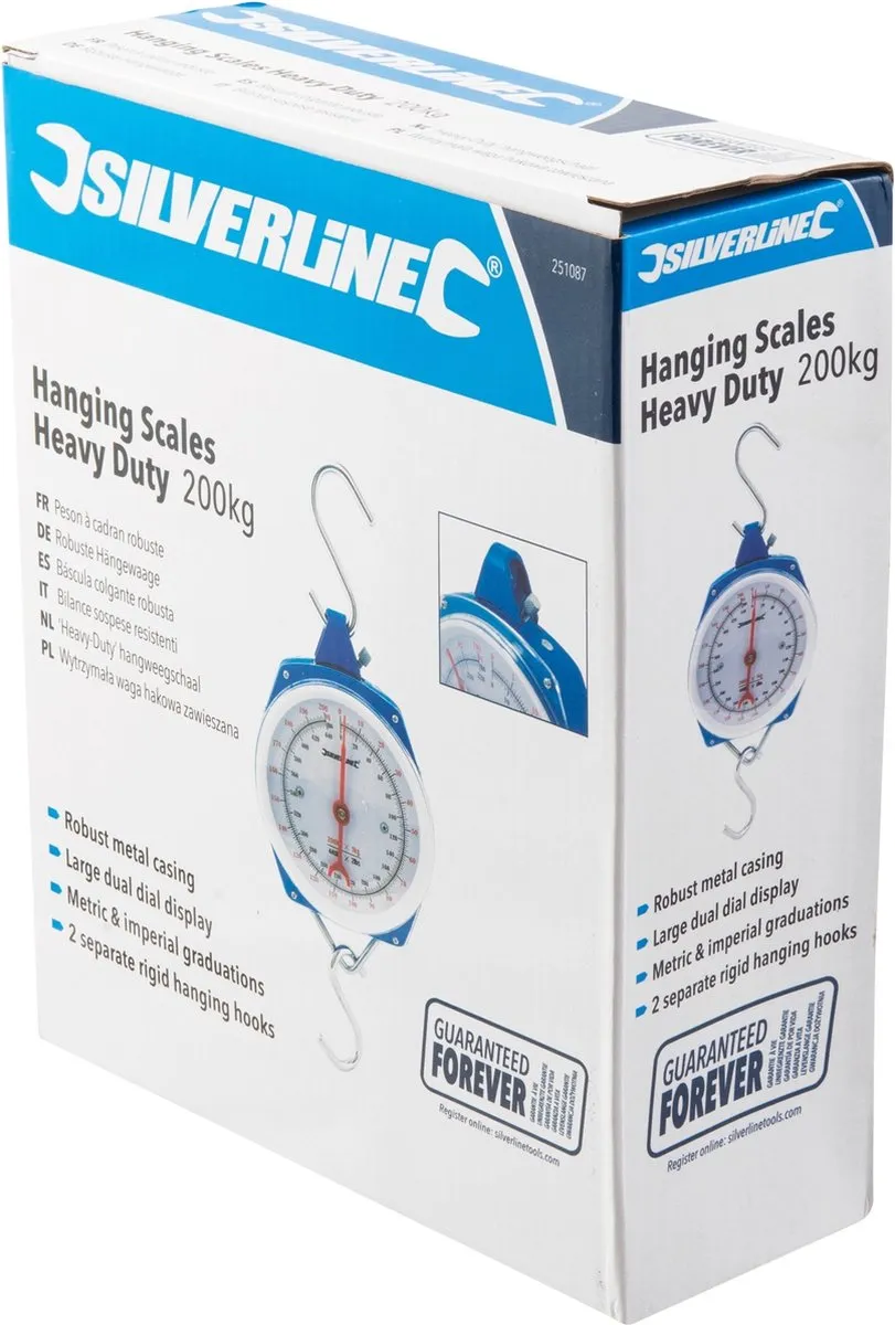 Silverline Hangweegschaal 200 kg - Zwart - afbeelding 6 van 6