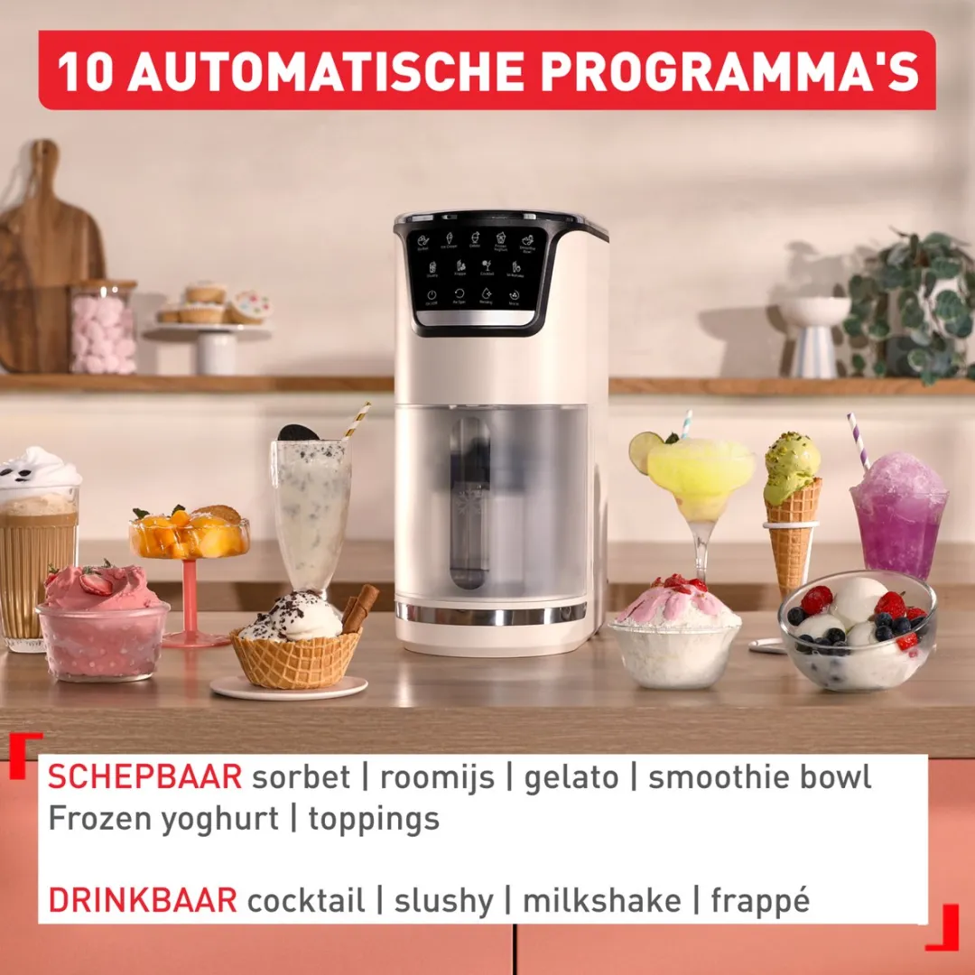 Tefal Dolci IG602AE0 IJsmachine - 10 Programma's - 1,4L - Wit