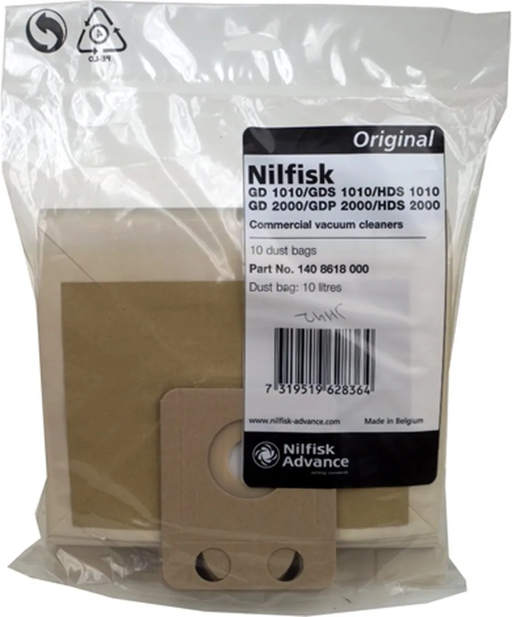 Nilfisk Thor Papieren Stofzakken 10 Stuks - G XL